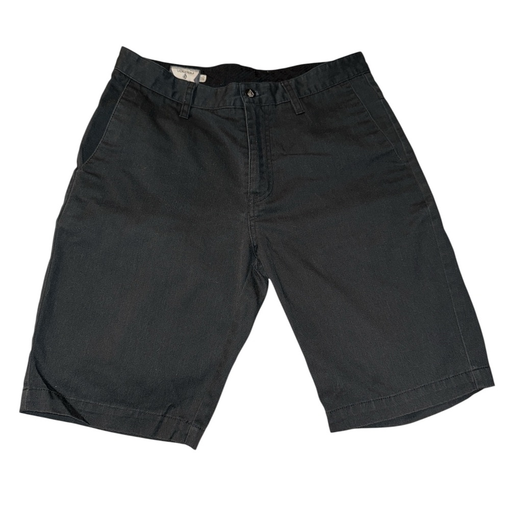 Volcom black flat front shorts size 30